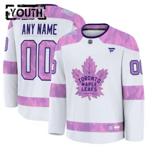 Fanatics Toronto Maple Leafs Hockey Fights Cancer Personalisiert 24/25 Practice Trikot - Kinder (Weiss) Fanatics Toronto Maple Leafs Hockey Fights Cancer Personalisiert 24/25 Practice Trikot - Kinder (Weiss)
