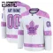 Fanatics Toronto Maple Leafs Hockey Fights Cancer Personalisiert 24/25 Practice Trikot - Kinder (Weiss)