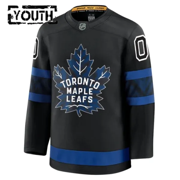 Fanatics Toronto Maple Leafs Personalisiert 24/25 Alternate Premium Trikot - Kinder (Schwarz)