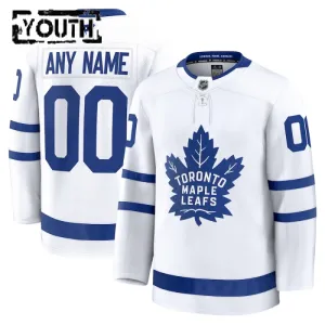 Fanatics Toronto Maple Leafs Personalisiert 24/25 Away Premium Trikot - Kinder (Weiss)