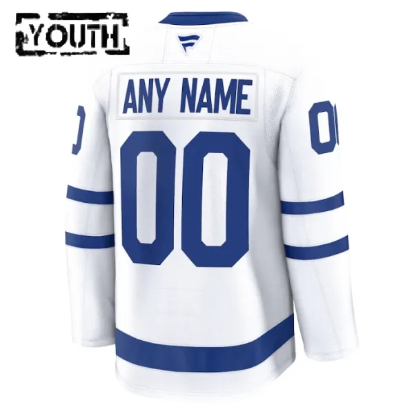 Fanatics Toronto Maple Leafs Personalisiert 24/25 Away Premium Trikot - Kinder (Weiss)