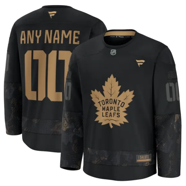 Fanatics Toronto Maple Leafs Personalisiert 24/25 Military Appreciation Practice Trikot - Herren (Schwarz) Fanatics Toronto Maple Leafs Personalisiert 24/25 Military Appreciation Practice Trikot - Herren (Schwarz)