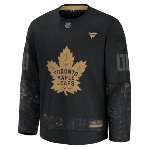 Fanatics Toronto Maple Leafs Personalisiert 24/25 Military Appreciation Practice Trikot - Herren (Schwarz)