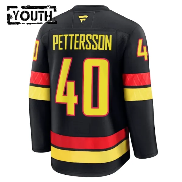Fanatics Vancouver Canucks Elias Pettersson 24/25 Alternate Premium Trikot - Kinder (Schwarz)