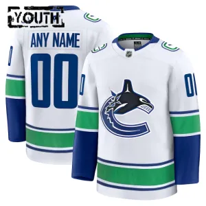 Fanatics Vancouver Canucks Personalisiert 24/25 Away Premium Trikot - Kinder (Weiss)
