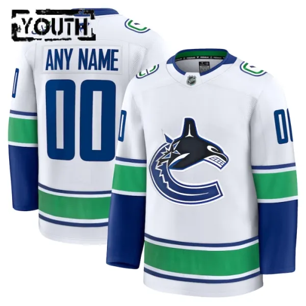 Fanatics Vancouver Canucks Personalisiert 24/25 Away Premium Trikot - Kinder (Weiss) Fanatics Vancouver Canucks Personalisiert 24/25 Away Premium Trikot - Kinder (Weiss)