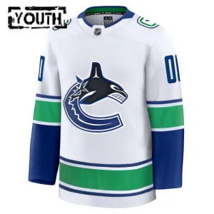 Fanatics Vancouver Canucks Personalisiert 24/25 Away Premium Trikot - Kinder (Weiss)
