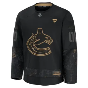 Fanatics Vancouver Canucks Personalisiert 24/25 Military Appreciation Practice Trikot - Herren (Schwarz)