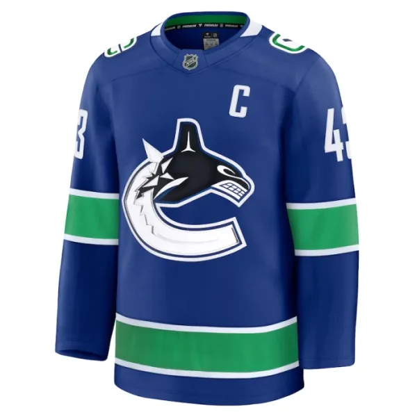 Fanatics Vancouver Canucks Quinn Hughes 24/25 Home Premium Trikot - Herren (Blau)