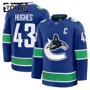 Fanatics Vancouver Canucks Quinn Hughes 24/25 Home Premium Trikot - Kinder (Blau)