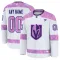 Fanatics Vegas Golden Knights Hockey Fights Cancer Personalisiert 24/25 Practice Trikot - Herren (Weiss)