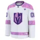 Fanatics Vegas Golden Knights Hockey Fights Cancer Personalisiert 24/25 Practice Trikot - Herren (Weiss)