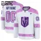 Fanatics Vegas Golden Knights Hockey Fights Cancer Personalisiert 24/25 Practice Trikot - Kinder (Weiss)