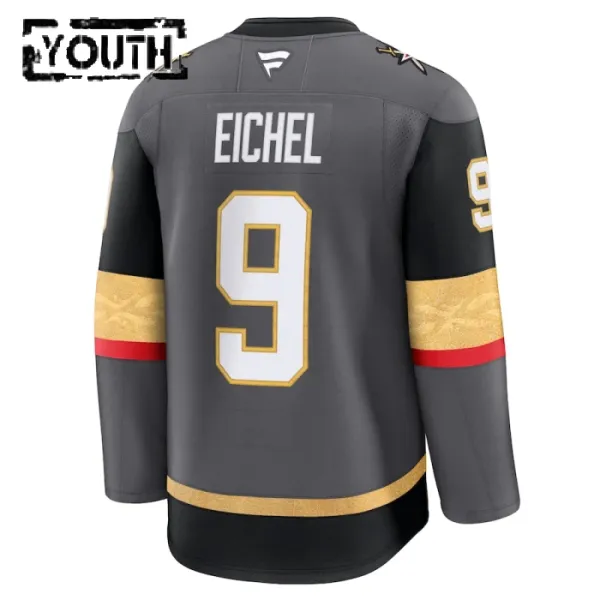 Fanatics Vegas Golden Knights Jack Eichel 24/25 Alternate Premium Trikot - Kinder (Grau)