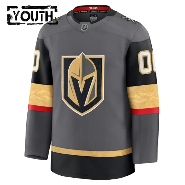 Fanatics Vegas Golden Knights Personalisiert 24/25 Alternate Premium Trikot - Kinder (Grau)