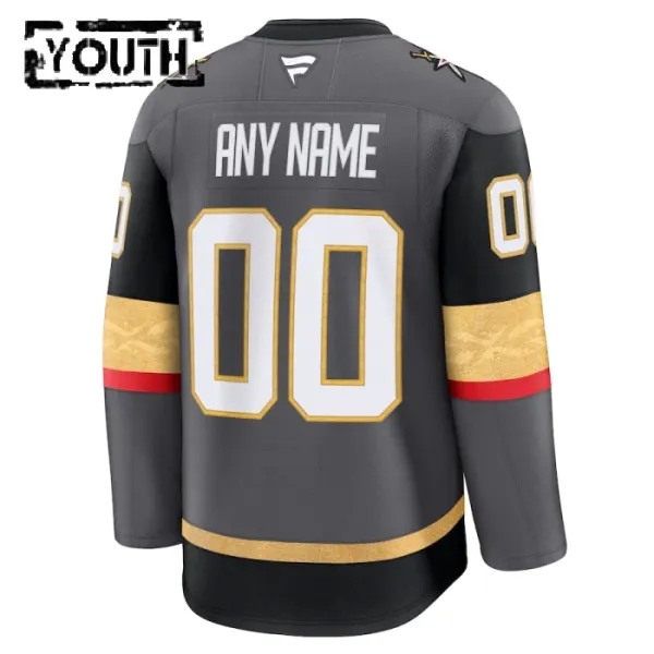 Fanatics Vegas Golden Knights Personalisiert 24/25 Alternate Premium Trikot - Kinder (Grau)