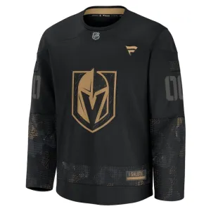 Fanatics Vegas Golden Knights Personalisiert 24/25 Military Appreciation Practice Trikot - Herren (Schwarz)