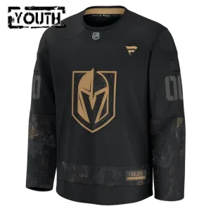 Fanatics Vegas Golden Knights Personalisiert 24/25 Military Appreciation Practice Trikot - Kinder (Schwarz)