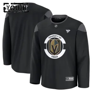Fanatics Vegas Golden Knights Team Personalisiert 24/25 Practice Trikot - Kinder (Schwarz)