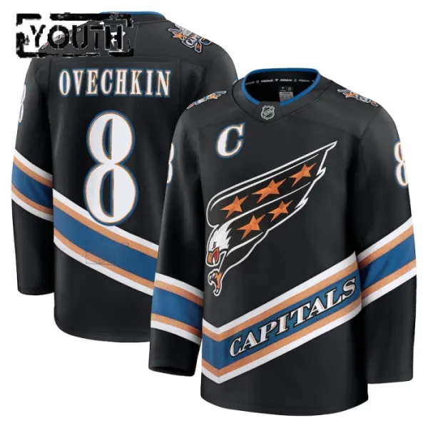 Fanatics Washington Capitals Alexander Ovechkin 24/25 Alternate Premium Trikot - Kinder (Schwarz) Fanatics Washington Capitals Alexander Ovechkin 24/25 Alternate Premium Trikot - Kinder (Schwarz)