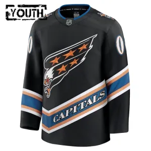 Fanatics Washington Capitals Personalisiert 24/25 Alternate Premium Trikot - Kinder (Schwarz)