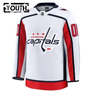 Fanatics Washington Capitals Personalisiert 24/25 Away Premium Trikot - Kinder (Weiss)