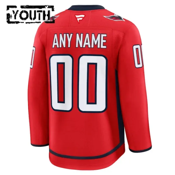 Fanatics Washington Capitals Personalisiert 24/25 Home Premium Trikot - Kinder (Rot)
