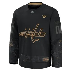 Fanatics Washington Capitals Personalisiert 24/25 Military Appreciation Practice Trikot - Herren (Schwarz)