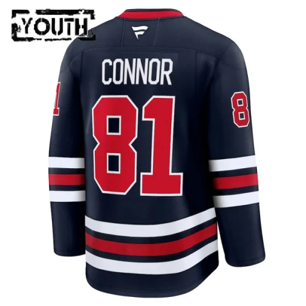 Fanatics Winnipeg Jets Kyle Connor 24/25 Alternate Premium Trikot - Kinder (Schwarz)