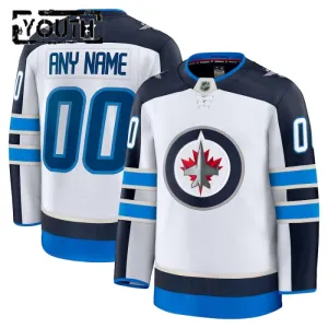 Fanatics Winnipeg Jets Personalisiert 24/25 Away Premium Trikot - Kinder (Weiss)