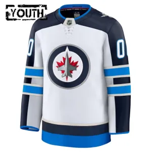 Fanatics Winnipeg Jets Personalisiert 24/25 Away Premium Trikot - Kinder (Weiss)