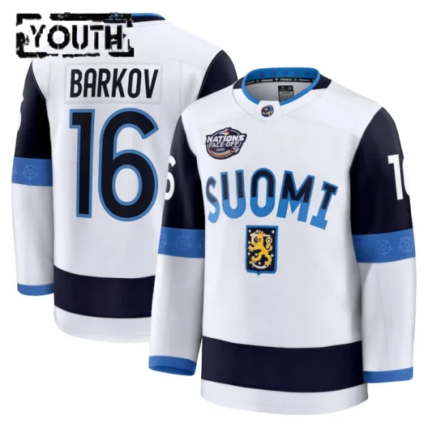 Fanatics Finnland 4 Nations Face Off Aleksander Barkov 2025 Premium Trikot - Kinder (Weiss) Fanatics Finnland 4 Nations Face Off Aleksander Barkov 2025 Premium Trikot - Kinder (Weiss)