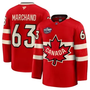 Fanatics Kanada 4 Nations Face Off Brad Marchand 2025 Premium Trikot - Herren (Rot)