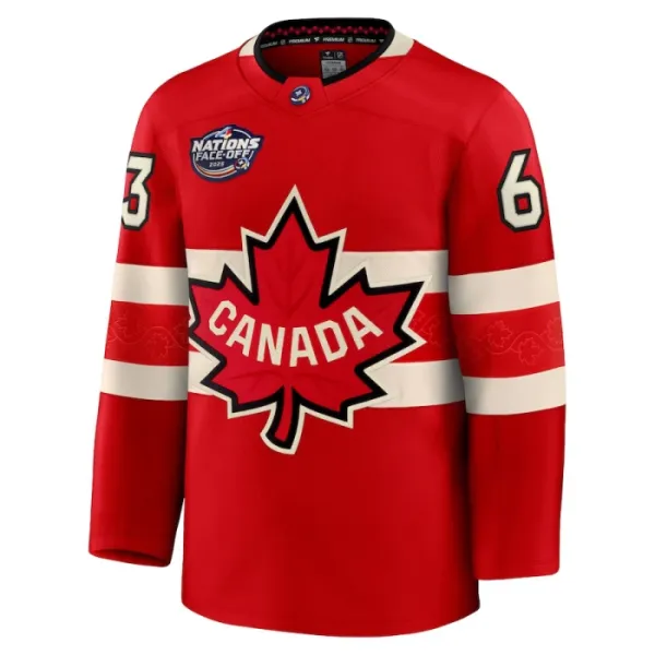 Fanatics Kanada 4 Nations Face Off Brad Marchand 2025 Premium Trikot - Herren (Rot)