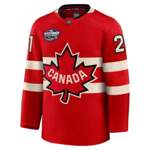 Fanatics Kanada 4 Nations Face Off Brayden Point 2025 Premium Trikot - Herren (Rot)