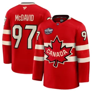 Fanatics Kanada 4 Nations Face Off Connor McDavid 2025 Premium Trikot - Herren (Rot)