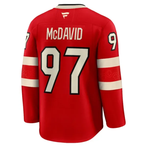 Fanatics Kanada 4 Nations Face Off Connor McDavid 2025 Premium Trikot - Herren (Rot)