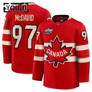 Fanatics Kanada 4 Nations Face Off Connor McDavid 2025 Premium Trikot - Kinder (Rot)
