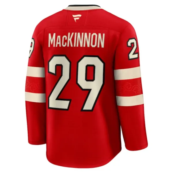 Fanatics Kanada 4 Nations Face Off Nathan Mackinnon 2025 Premium Trikot - Herren (Rot)