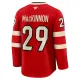 Fanatics Kanada 4 Nations Face Off Nathan Mackinnon 2025 Premium Trikot - Herren (Rot)
