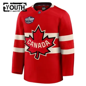 Fanatics Kanada 4 Nations Face Off Personalisiert 2025 Premium Trikot - Kinder (Rot)