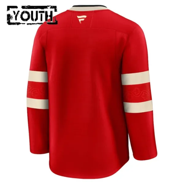 Fanatics Kanada 4 Nations Face Off Personalisiert 2025 Premium Trikot - Kinder (Rot)