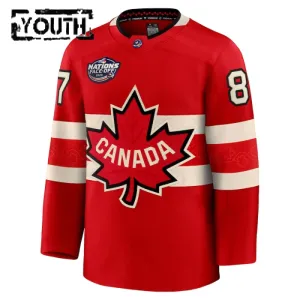 Fanatics Kanada 4 Nations Face Off Sidney Crosby 2025 Premium Trikot - Kinder (Rot)