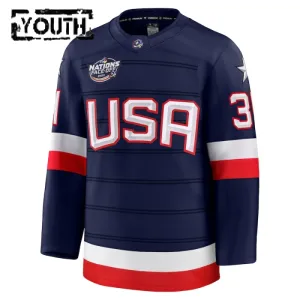 Fanatics USA 4 Nations Face Off Auston Matthews 2025 Premium Trikot - Kinder (Navy)