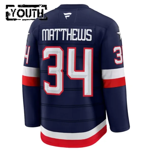 Fanatics USA 4 Nations Face Off Auston Matthews 2025 Premium Trikot - Kinder (Navy)