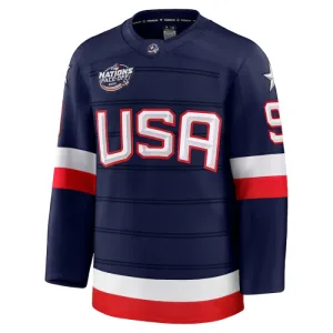 Fanatics USA 4 Nations Face Off Jack Eichel 2025 Premium Trikot - Herren (Navy)
