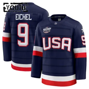 Fanatics USA 4 Nations Face Off Jack Eichel 2025 Premium Trikot - Kinder (Navy)