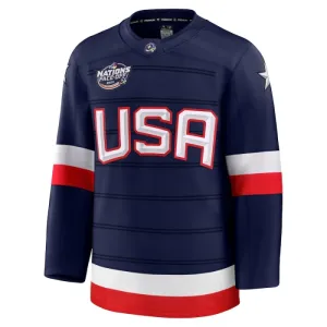 Fanatics USA 4 Nations Face Off Personalisiert 2025 Premium Trikot - Herren (Navy)