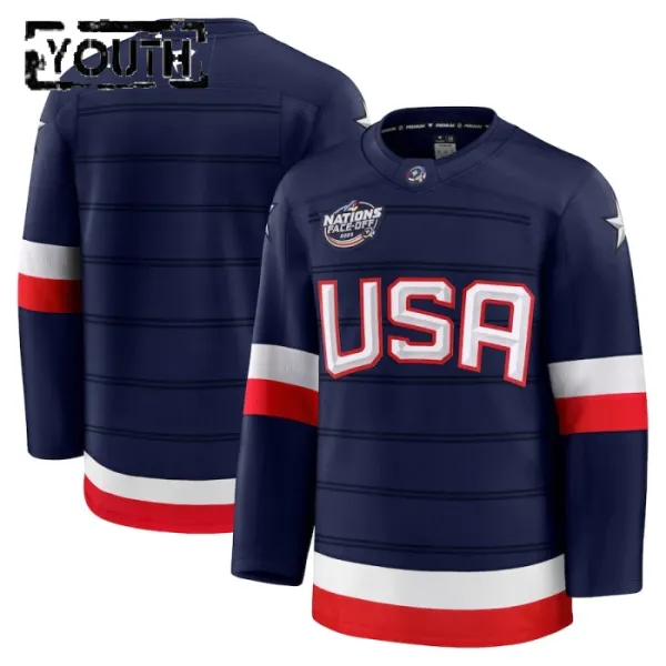Fanatics USA 4 Nations Face Off Personalisiert 2025 Premium Trikot - Kinder (Navy) Fanatics USA 4 Nations Face Off Personalisiert 2025 Premium Trikot - Kinder (Navy)