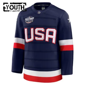 Fanatics USA 4 Nations Face Off Personalisiert 2025 Premium Trikot - Kinder (Navy)